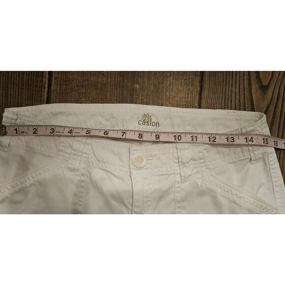 Caslon Womens Capri Pants 4 Small White Cargo Bermuda Cotton Pockets Cropped - Picture 12 of 14